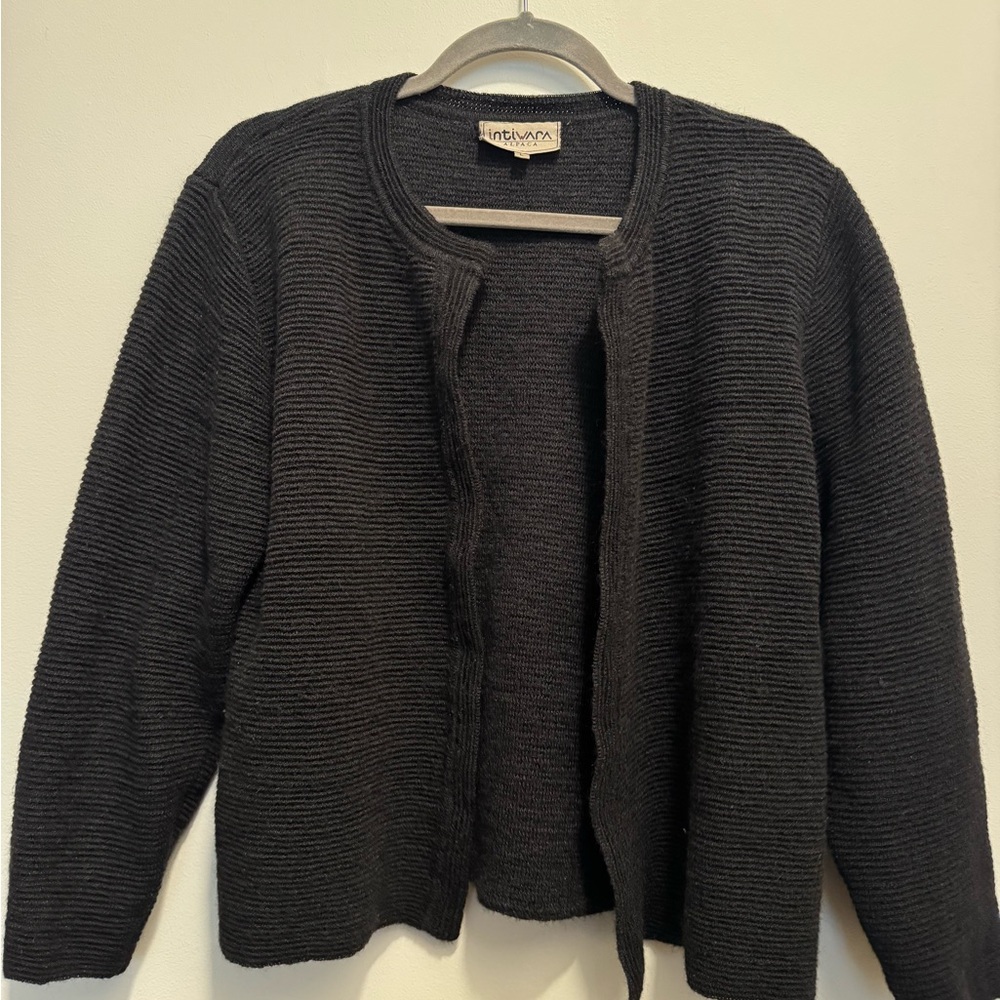 Vintage Alpaca Black Cardigan